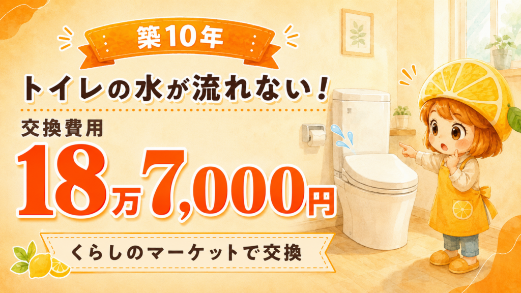 くらしのマーケットを利用した結果！築10年で水が流れなくなったトイレを交換した費用は18万7,000円