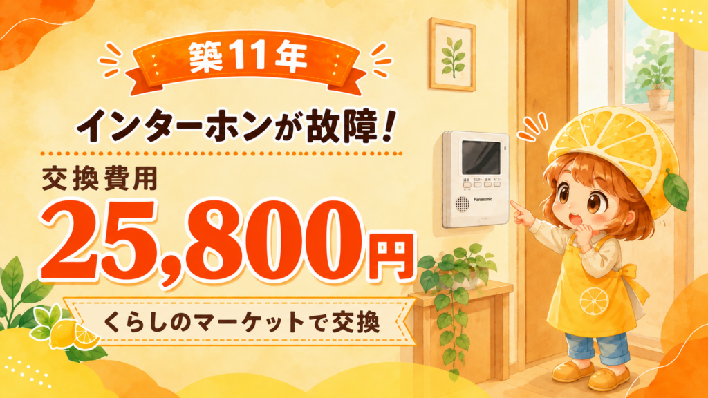 築11年で故障したインターホンの交換費用25,800円